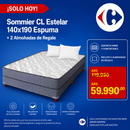 Sommier CL Estelar 140x190 Espuma + 2 Almohadas de Regalo