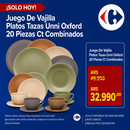 Juego De Vajilla Platos Tazas Unni Oxford 20 Piezas Ct Combinados
