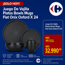 Juego De Vajilla Platos Bowls Mugs Flat Onix Oxford X 24