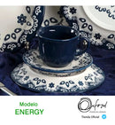Juego De Vajilla Platos Decorados Energy Oxford 18 P